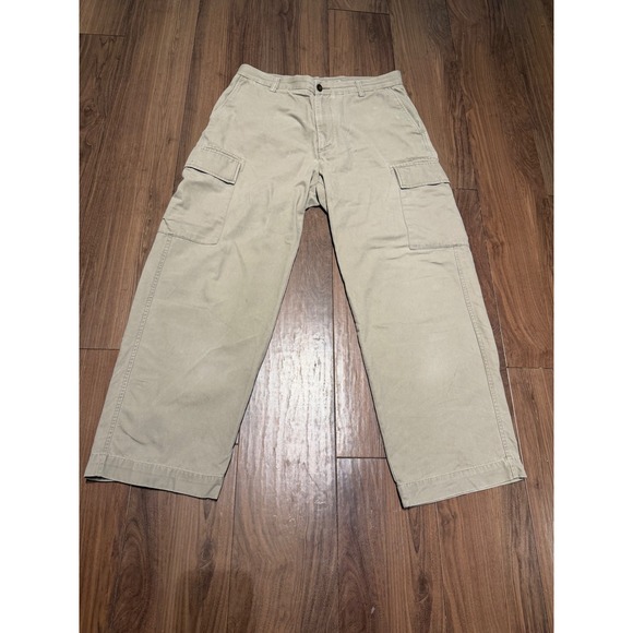 Nautica Other - Nautica Explorer Mens Loose Fit Cargo Pants Tan Khaki Cotton Canvas 34x30